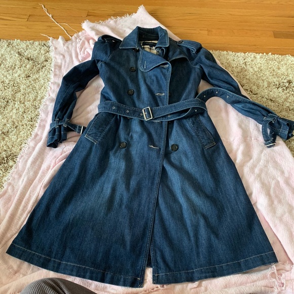 burberry denim trench coat